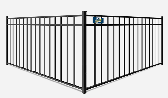 Strong metal fence installed with 3 rails in Tewksbury